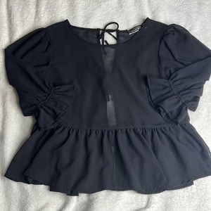 Sheer tie back blouse